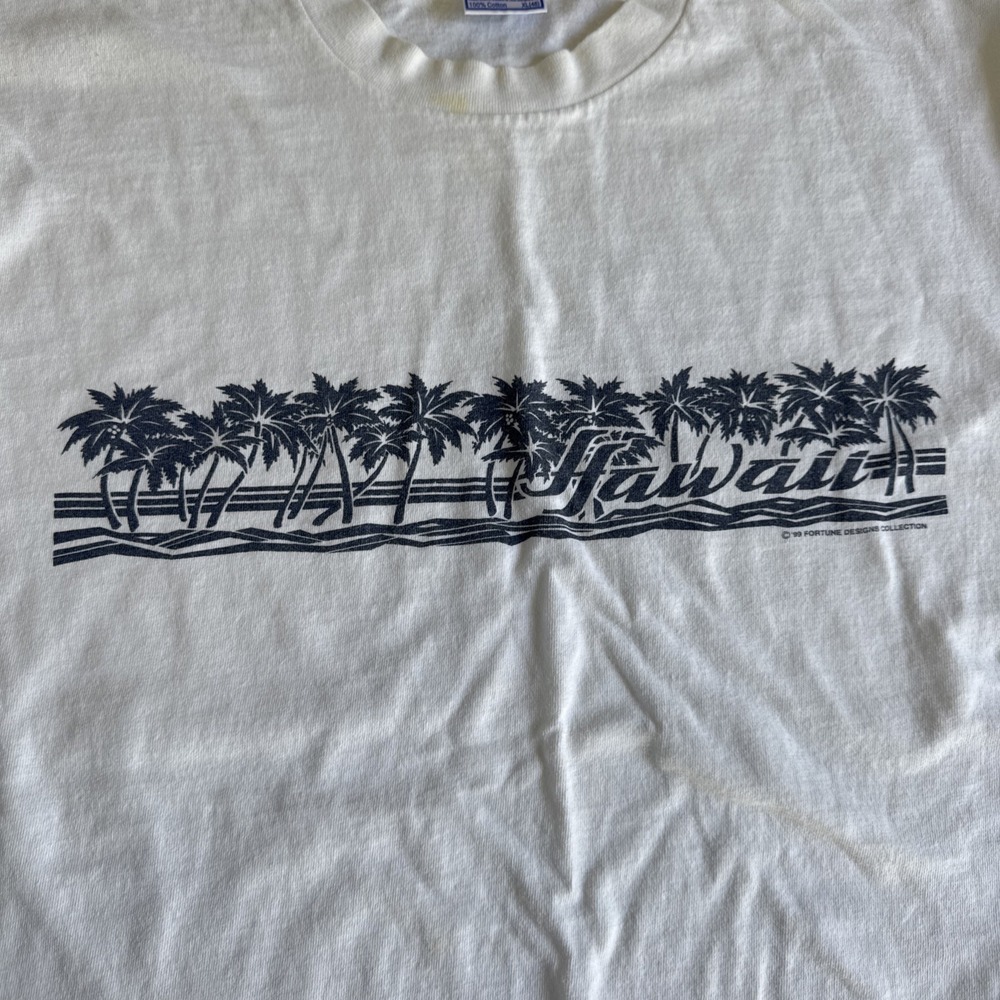 Vintage All‎ Sport Events White Mens Shirt XL Hawaii Single Stitch 100% Cotton - Picture 2 of 11